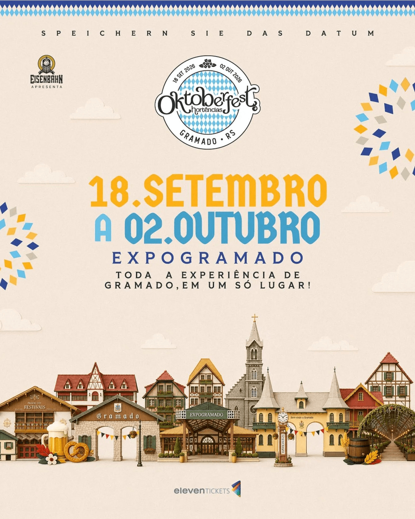 Oktoberfest Gramado 2026 com decoração e elementos da cultura alemã